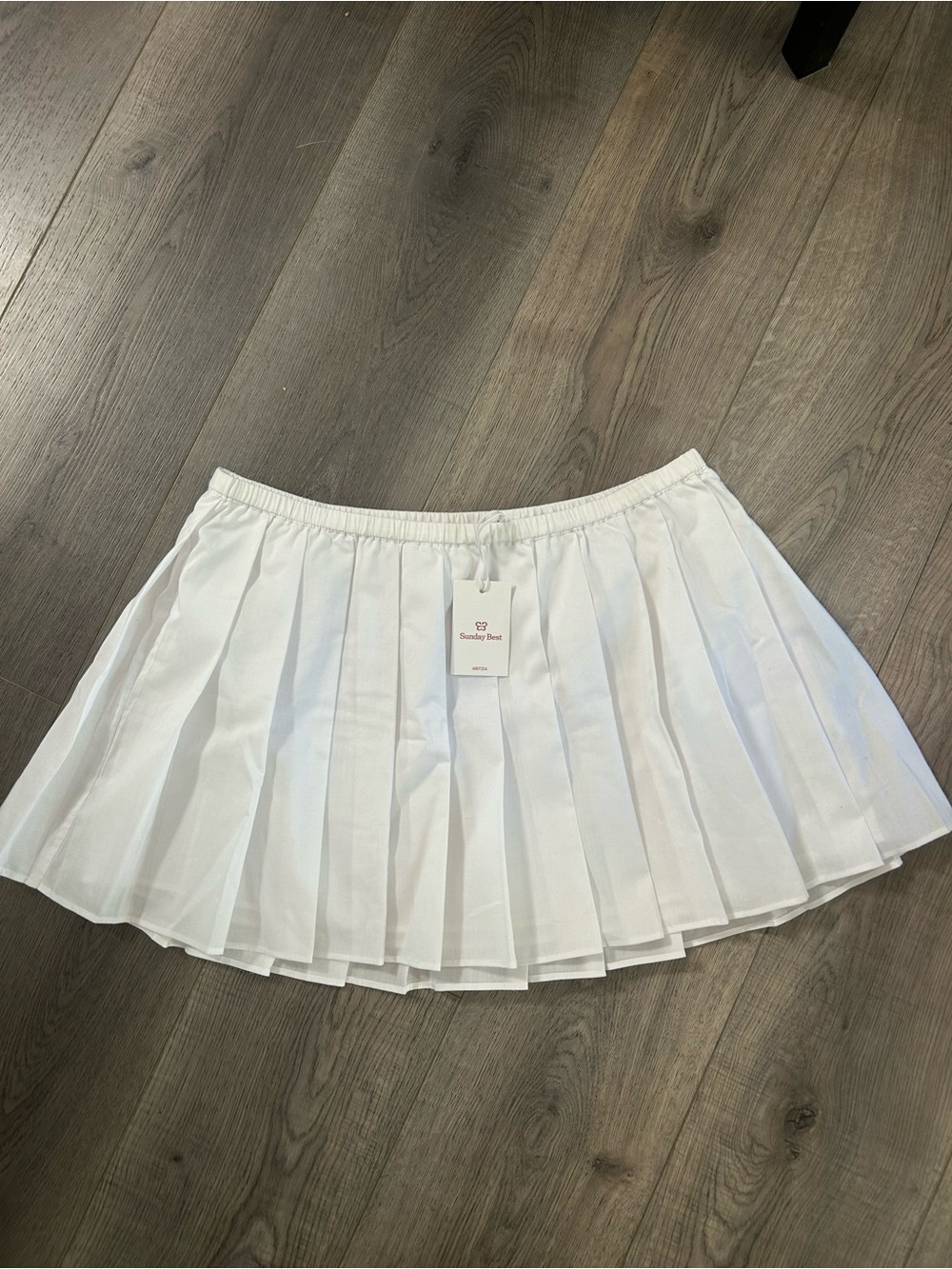 Aritzia Sunday Best White Pleated Mini Skirt